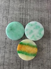 308:3 Genuine Jadeite Carved Big Belts in Round Shape different colors