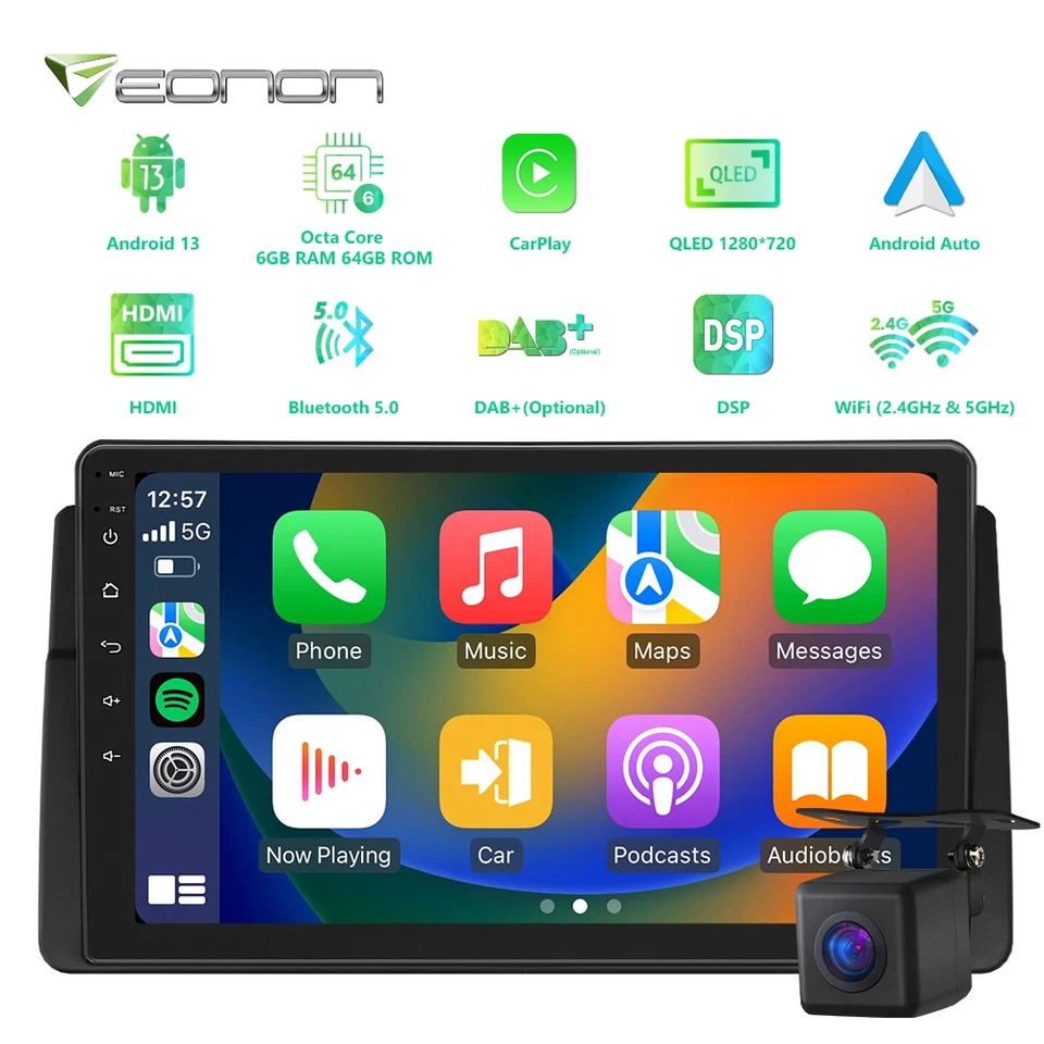 Für BMW E46 Eonon E46A12S 8Kern 6+64G Android Auto 13 Autoradio Navi CarPlay CAM