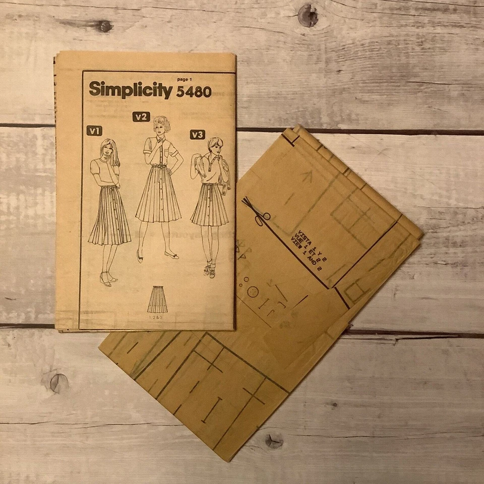 Simplicity 5480 Sewing Pattern Button Front Skirt Drawstring Waist Size 12 UNCUT - Image 3 of 4