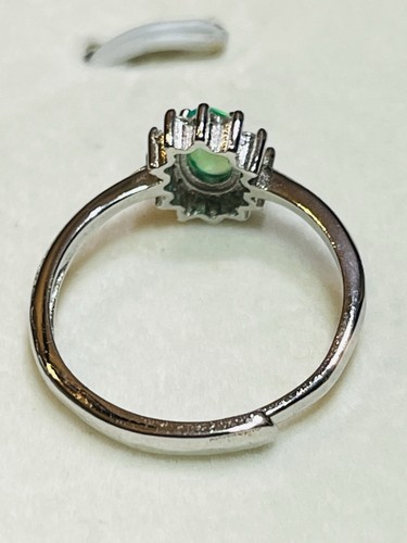 925 Sterling Silver Natural Flashy Rainbow Green Opal Ring - 第 9/13 張圖片