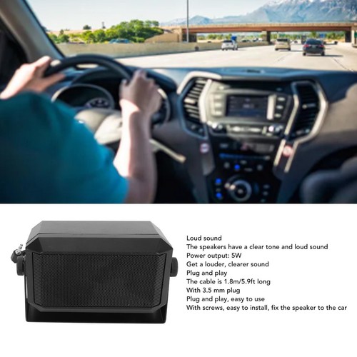 Car Radio External Speaker Rectangular 3.5Mm Plug 5W Cb External Speaker Fo SPC - Zdjęcie 4 z 12