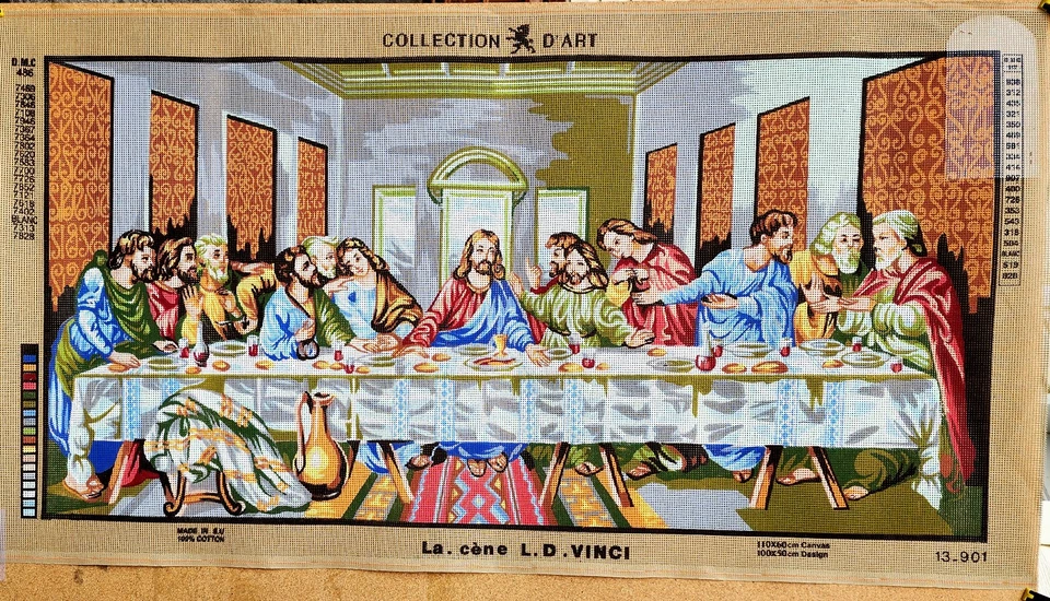 Tapiz de lienzo pintado a punta de aguja 13901 (24"x43") colección D'Art Foto 2 de 3