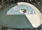 Crofton Stoneware Green / Ivory Rare Triangular Serving Dinner Platter NEW