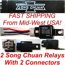 2 Song Chuan Power Relays & Connectors 804-1A-C1 30A Coil=12VDC FREE US SHIPPING