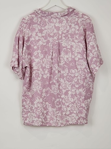 Cotton On Linen Blend Top Womens Casual Floral Size L - Picture 2 of 6