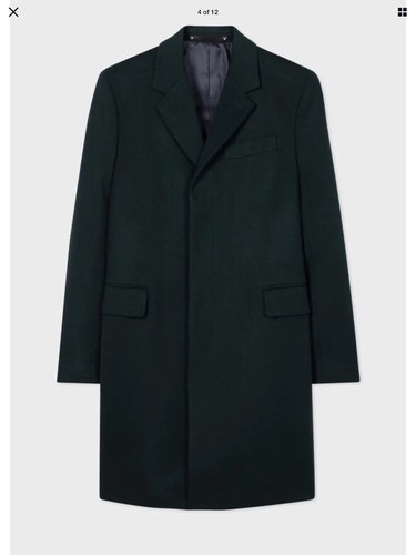 PAUL SMITH SB Overcoat Coat Wool - Cashmere Mens Forest Green UK L Mens 40” - Picture 4 of 11