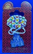 Disney World WDW Cinderella Castle with Mickey Balloons Floating Dangle Pin HTF!
