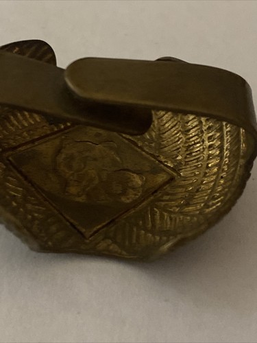 Vintage Boy Scouts Orange Tiger & Cub Neckerchief Slide Clip - Picture 4 of 5