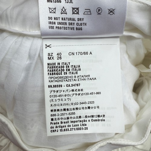 MIU MIU Cotton Poplin Sangal Skirt in Bianco White Size IT 40 / US 4 - Imagen 6 de 6