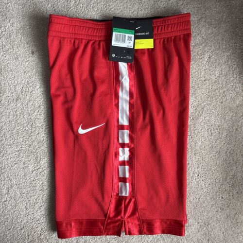 Nike Jugend Jungen Elite Basketball Shorts DA0173-657 rot weiß Größe XL 8,5" Schrittlänge