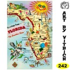 Vintage Florida's map, A4 print, Art by Vitbich, Made to order