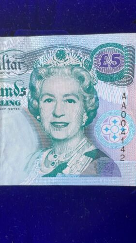 Gibraltar 5 pounds 1 july 1995 year. Rare bill AA004142 - Picture 2 of 4