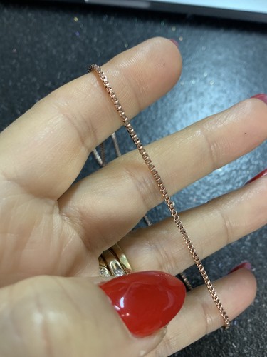 18K 18Ct Rose Gold Filled 18” Box Chain Stamped Ref:-63 - Picture 2 of 3