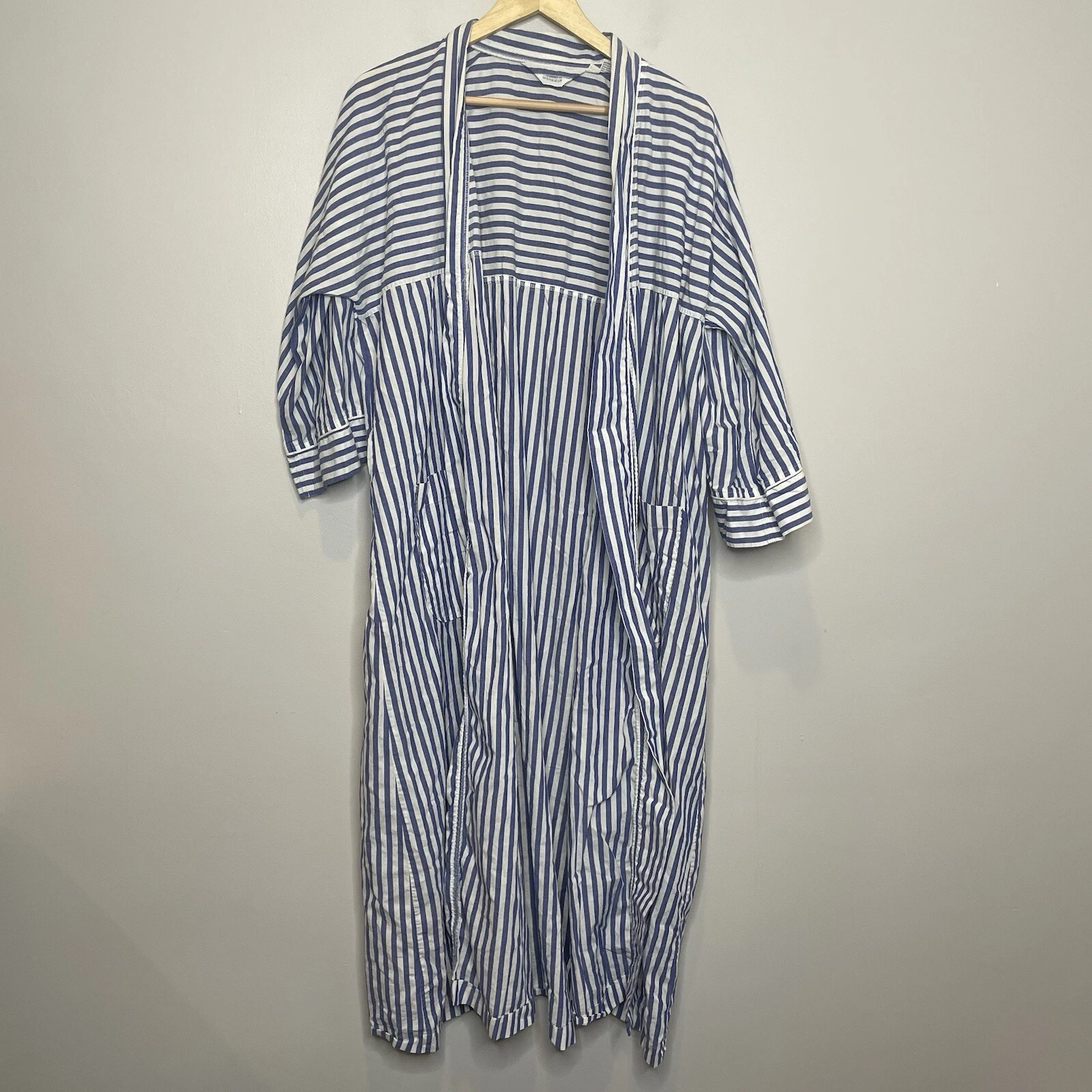 Robe homme vintage Christian Dior Monsieur coton bleu rayé taille unique sans ceinture