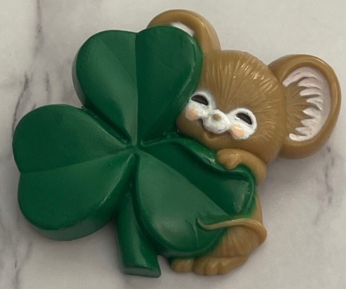 Broche prendedor vintage Hallmark Clover Mouse Hal-11 - Imagen 1 de 5