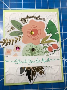 Thank-You-Card-Pretty-Bouquet-Foil-Foil-Hilights-Sequins-Handmade