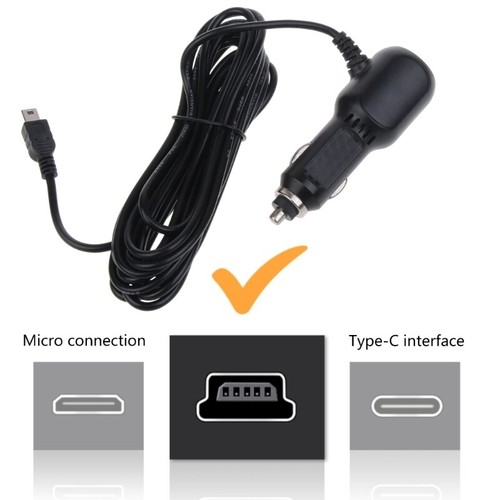 Dash Cam Charger Cable for Car Charger Adapter with Cable Mini-USB Power Cord - 第 4/8 張圖片