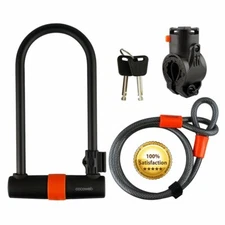 New COCOWEB Armbar U Shape BIKE LOCK w/ Lotuslock Flex Loop Cable HEAVY DUTY NIB