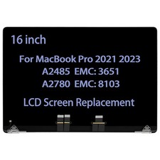 for MacBook Pro 16" A2485 A2780 2021 2023 LCD Screen EMC 3651 8103 Silver Gray