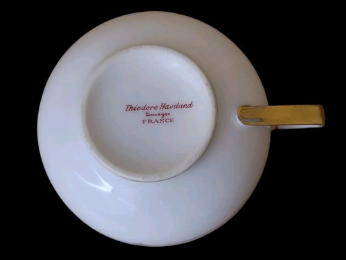 Theodore Haviland Schleiger Teacup Gold Trim Pink Floral Rose Limoges France 618 - Picture 8 of 8