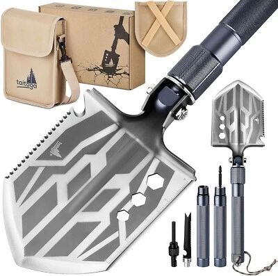 Survival Shovel Tactic Gear-Outdoor Hunting Camping Folding Shovel Emergency Kit