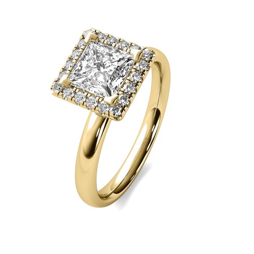 Halo 1.26 Carat H VS1 Natural Earth Mined Princess Cut Diamond Engagement Ring - Picture 8 of 8