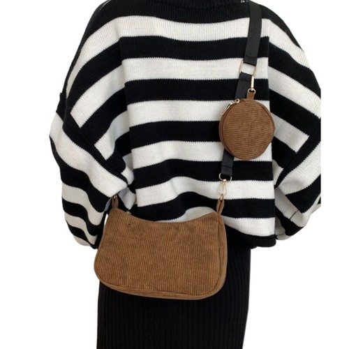 Stylish Corduroy Single Shoulder Bag Convenient and for Daily Commutes - Picture 7 of 12