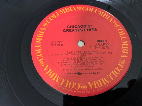 Vinyl LP Chicago's Greatest Hits. 1975 Columbia Records USA Pressing AL 33900 - Bild 4 von 4