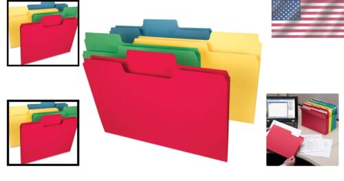 Durable Legal Size File Folders – Jumbo 1/3-Cut Tabs, 50 Assorted Primary Colors - Picture 2 of 6