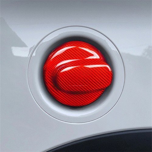 Red Carbon Fiber Side Fuel Tank Cap Cover Trim For Mini Cooper R55 R56 2007-2013 - Foto 4 di 8