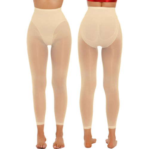 Damen-Leggings transparent Netz hohe Taille Schritt offen Yoga Training Party Clubhose - Bild 109 von 199
