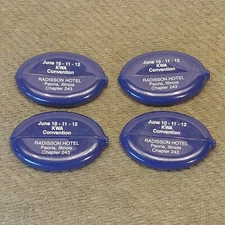 RUBBER SQUEEZE OVAL COIN PURSE by QUIKOIN MIDNIGHT BLUE KWA PEORIA ILL (4)