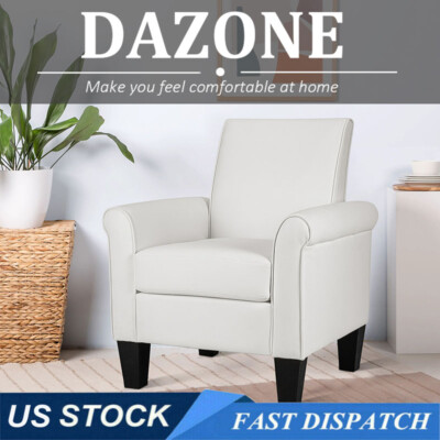 Accent Arm Chair Modern PU Leather Single Sofa Upholstered Living Room Armchair eBay