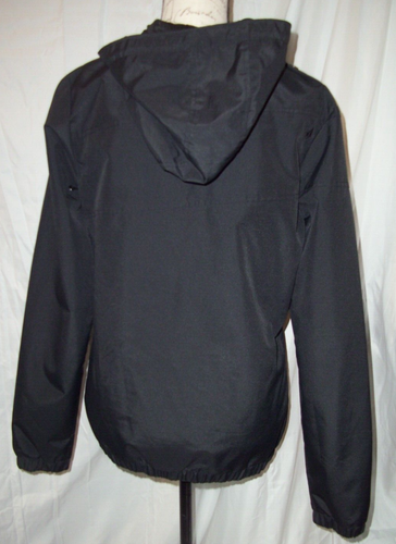 Womens Volcom Windbreaker Jacket Medium (12) Black Hoodie Pockets Weather Resist - Picture 4 of 4