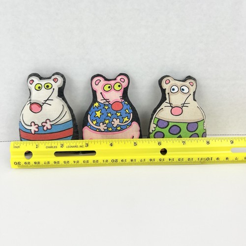 Vintage 2000 Anne Lika Cloth Cartoon Mouse Plush Toy Lot Of 3 Fat Cat Inc. - Picture 3 of 6