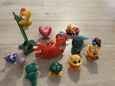 Vintage Tomy Wind up 21 pcs Toys Lot Collectible 70s 80s
