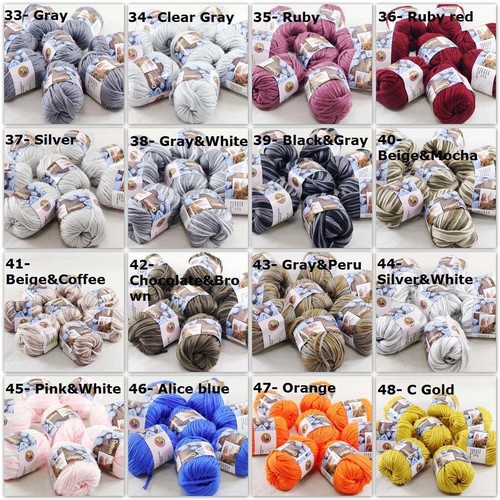 1Ball  50g Special Thick Worsted 100% Cotton Hand Knitting Yarn Beige Coffee 41 - Picture 22 of 24