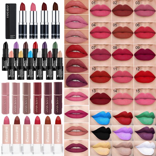 46 Colores Impermeable Mate Brillo de Labios Duradero Pintalabios Cosmético  < - Imagen 1 de 58