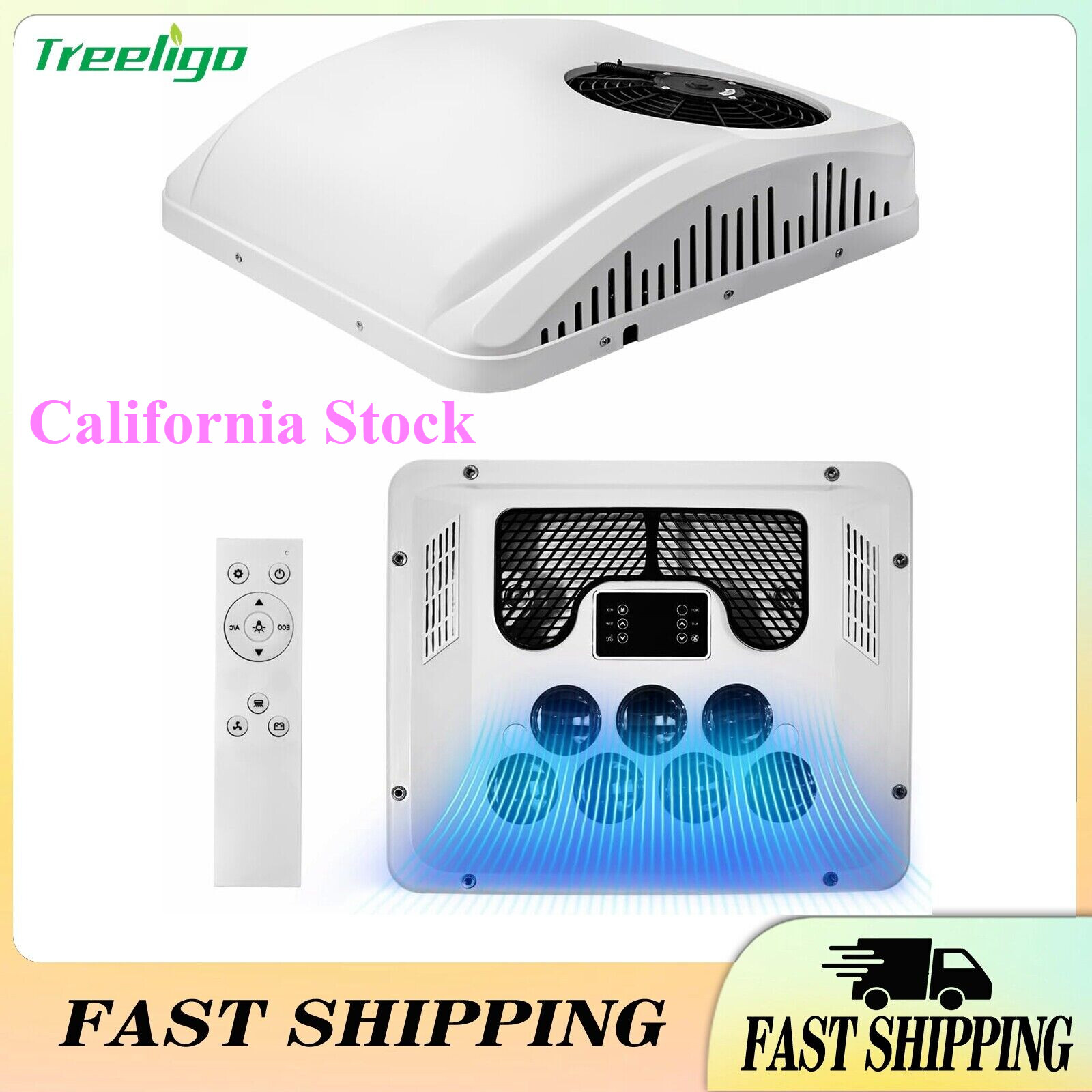 12V Heat&Cool Rooftop Packing  Air Conditioner AC Kit For RV Trailer Motorhome