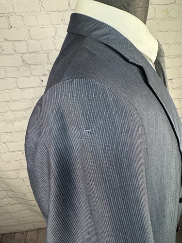 CORNELIANI Mens Blue Stripe ITALIAN-MADE Wool Sport Coat Blazer Jacket SIZE 42L - Picture 12 of 12