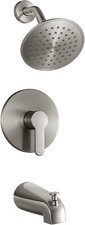 Tub  Shower Faucet Set with Valve in Brushed Nickel 6 Inch Rainshower Vantency