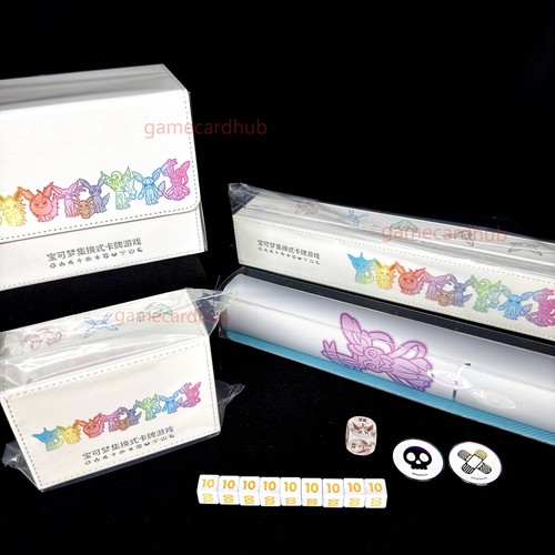 Pokemon S-Chinese EEVEE Playmat+Card deck box+Storage box+DIce+Damage Counters - Picture 1 of 13