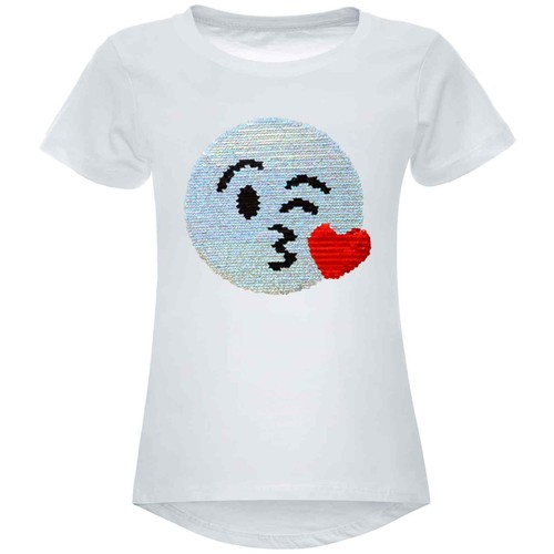 T-Shirt Top Shirt Sequin Stretch Smile Kiss Motif Children Girl Fashion - Picture 30 of 33