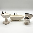 Dollhouse Miniatures 1:12 Porcelain Bathroom Set