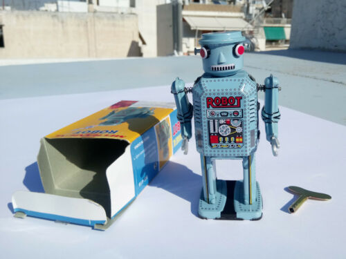 ROBOT meccanico da passeggio / giocattolo di latta in metallo / chiave a orologio / MS416 / made in China - Foto 2 di 11