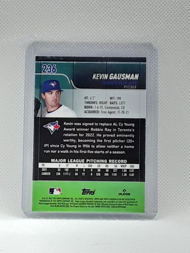 Kevin Gausman 2022 Topps Stadium Club - #236 - Toronto Blue Jays - Picture 2 of 2