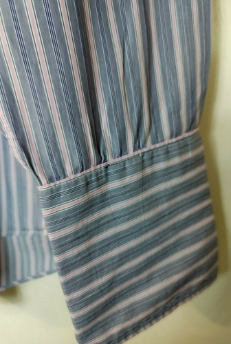 FACONNABLE MENS DRESS SHIRT 5/16.5 L FRENCH CUFF STRIPED NAVY PINK WHITE - Picture 3 of 11