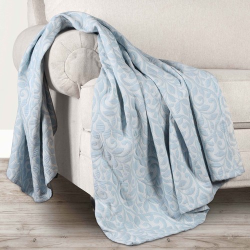 Vineyard Cotton Blend Medium Weight Matelasse Floral Woven Coverlet or Throws - Picture 15 of 84