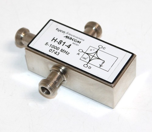 M/A-Com Tyco H-8-4 5-1000 Mhz 2 Wege Leistungsteiler N Buchse