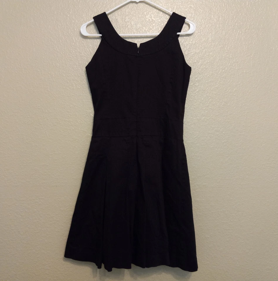 Розовый тартан 4 S черный хлопок Fit & Flare плиссированные платье - Изображение 4 из 4